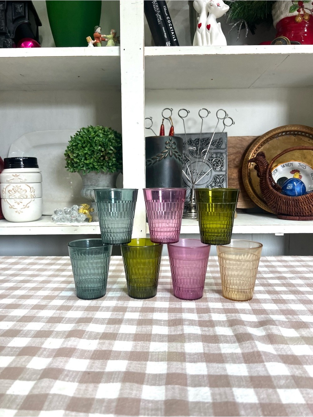 Vintage plastic oatmeal glasses crystal wedding oatmeal juice drinking cup